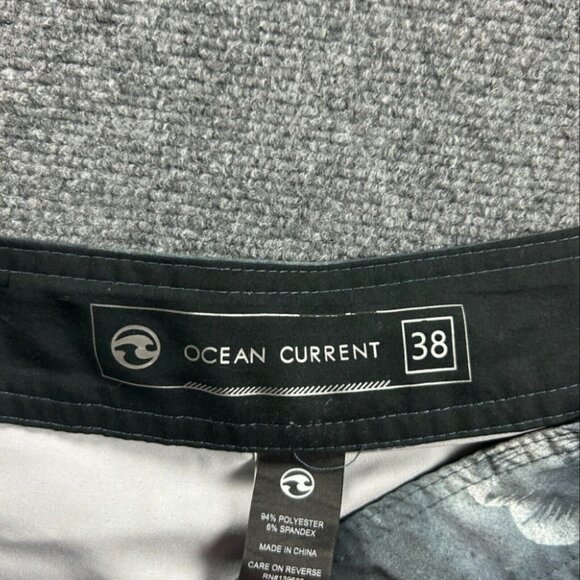 Ocean Current Board Shorts Mens 38 Swim Gray Trunks Polyester Blend - Picture 5 of 6